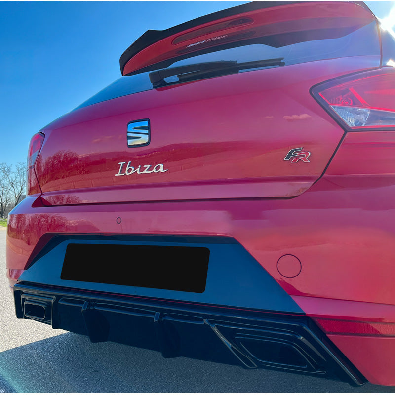 OneWay, Heckstoßfänger-Diffusor, Glänzend schwarz, passt zu Seat Ibiza (6F) 2017- inkl. FR