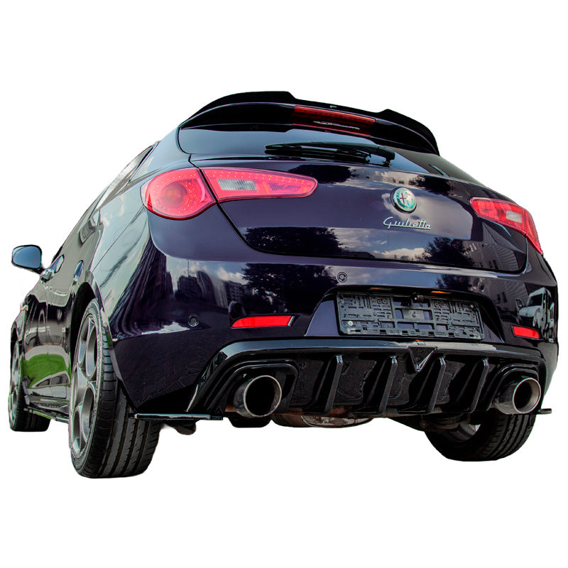 OneWay, Heckstoßstangen-Diffusor, glänzend schwarz, Passend für Alfa Romeo Giulietta 2010-2020, Version 2