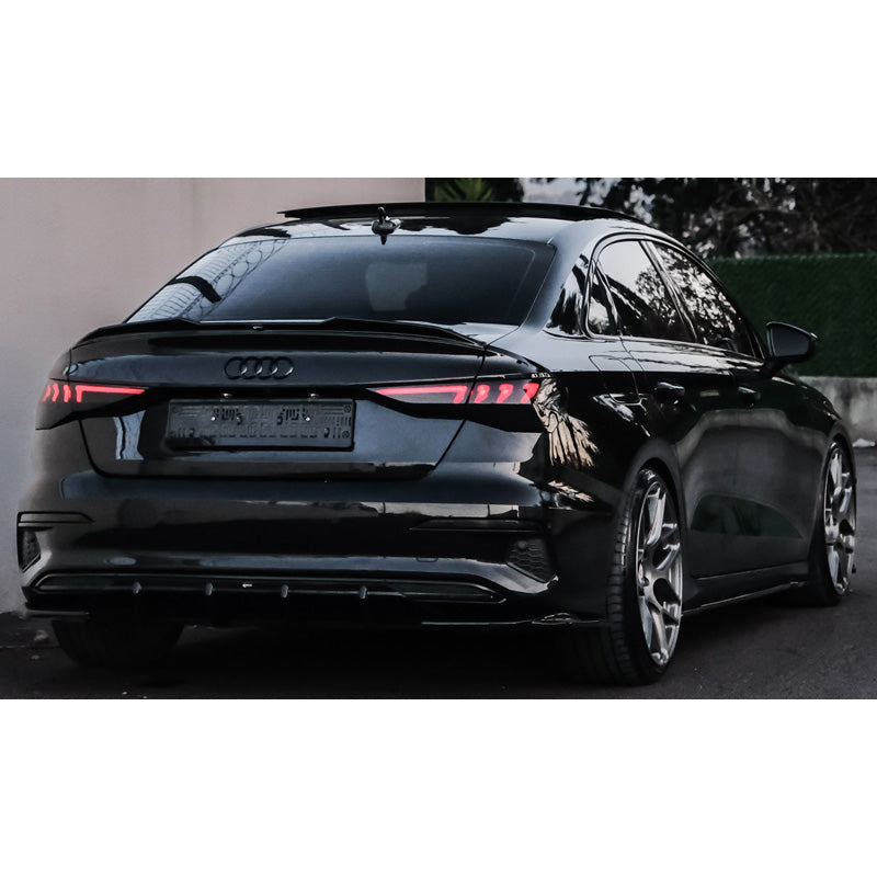 OneWay, Heckstoßstangen-Diffusor, glänzend schwarz, Passend für Audi A3 (8Y) Sedan/Sportback 2020-2024, ohne S-Line/S3/RS3