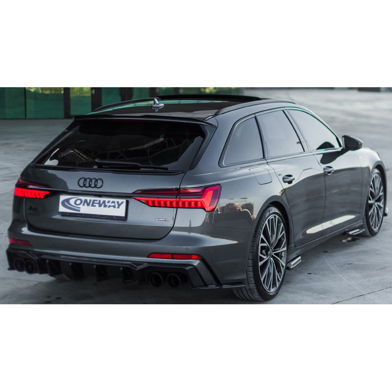 OneWay, Kofferraumspoiler, glänzend schwarz, passend für Audi A6 S-Line/S6 C8 Avant (2018-), 'Sporty Design'