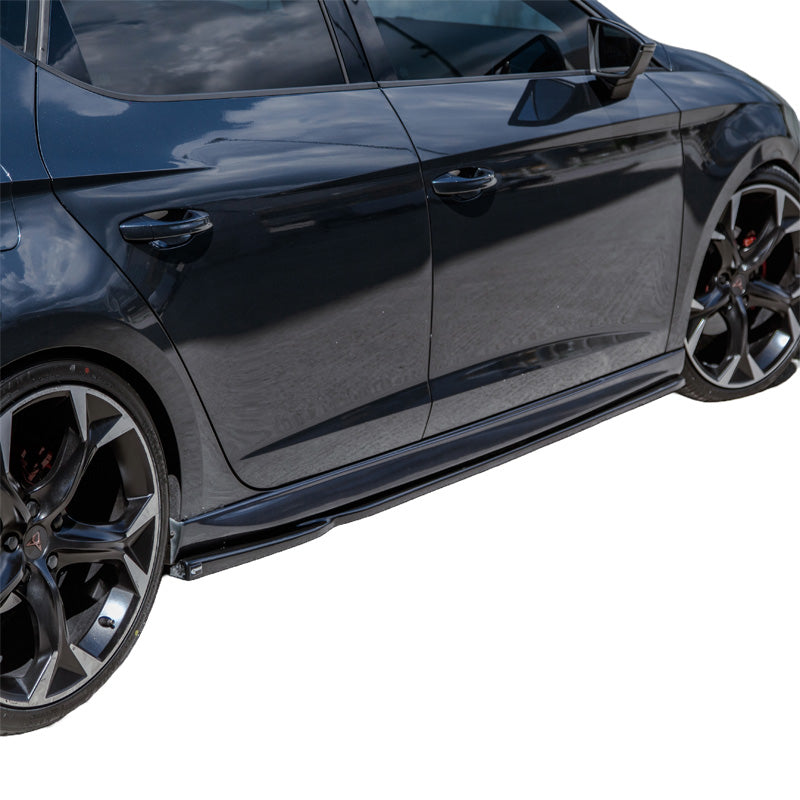 OneWay, Seitenschweller, Hochglanzschwarz, Passend für Seat Leon (5F) HB/ST 2013-2020, 'Elegance' – 2-teilig