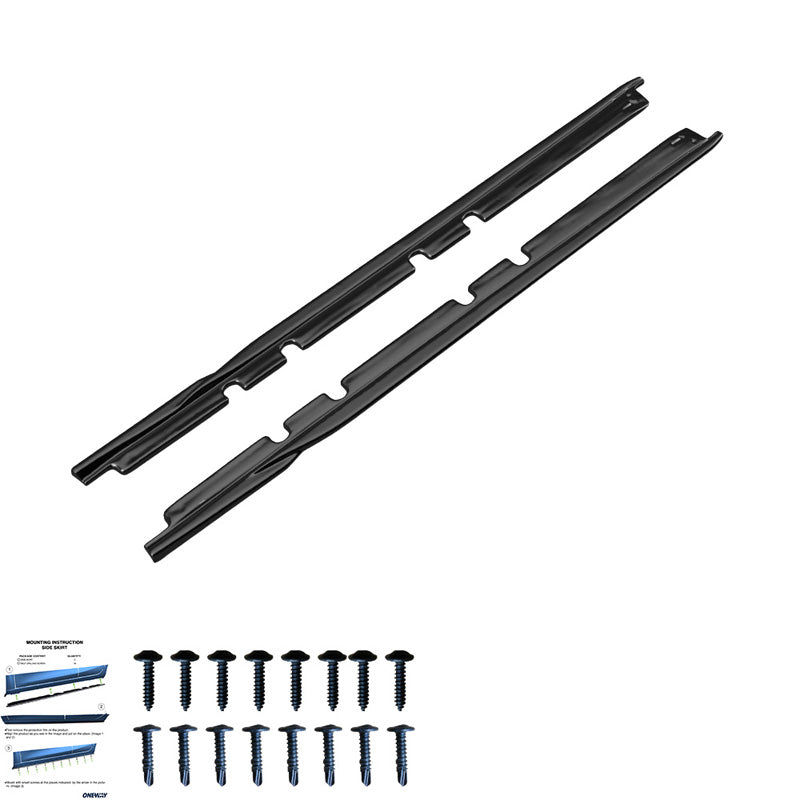 OneWay, Seitenschweller, universell, 208 cm, Hochglanzschwarz, 2-teiliges Set