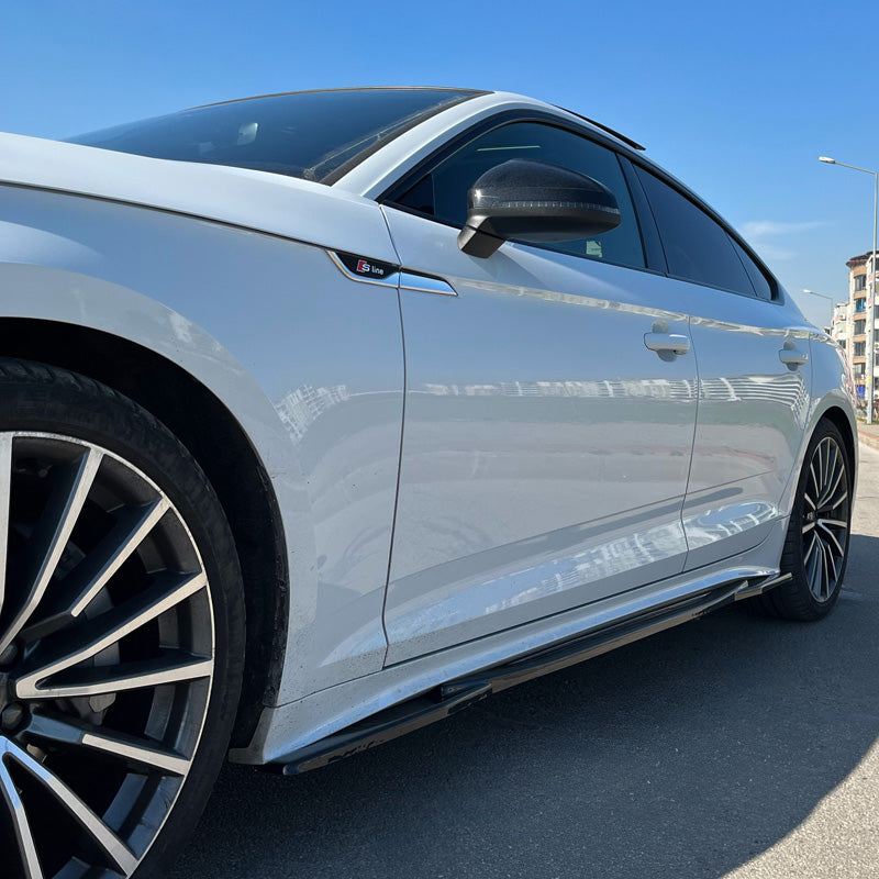 OneWay, Seitenschweller, Hochglanzschwarz, Passend für Audi A5 F5 Sportback S-Line/S5 Facelift 2019-, 2-teiliges Set