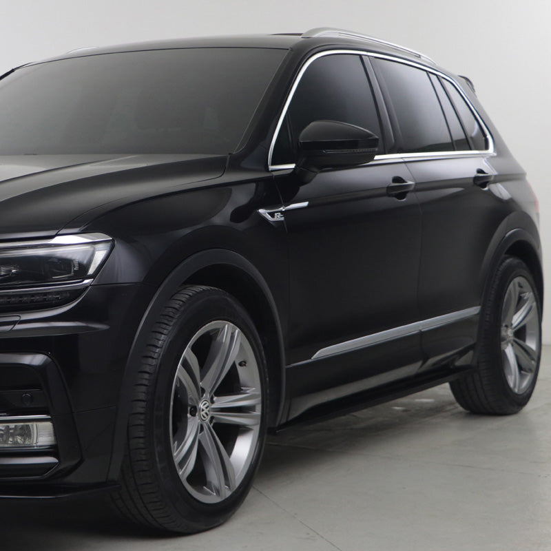 OneWay, Seitenschweller, Hochglanzschwarz, Passend für Volkswagen Tiguan II Allspace R-Line (2016-2020)