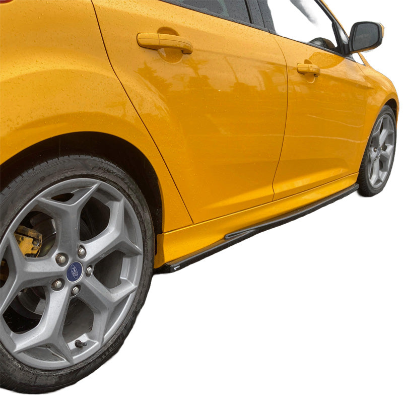 OneWay, Seitenschweller-Set, ABS-Kunststoff, Hochglanzschwarz, Passend für Ford Focus ST MK3 HB/Kombi 2010-2018
