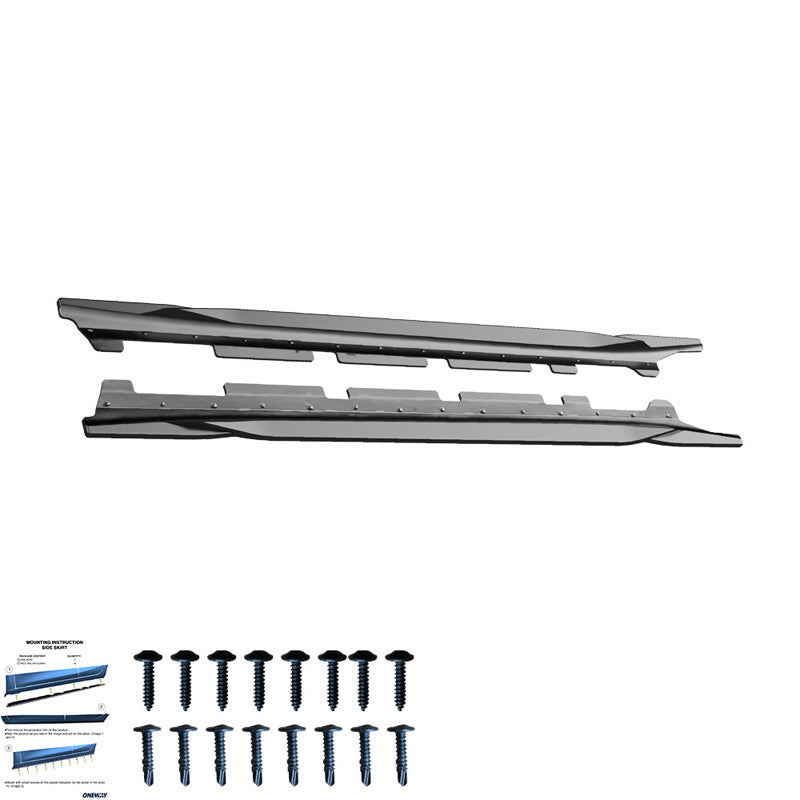 OneWay, Seitenschweller, Hochglanzschwarz, Passend für BMW X1 F48 M-Pack (2015-2019)