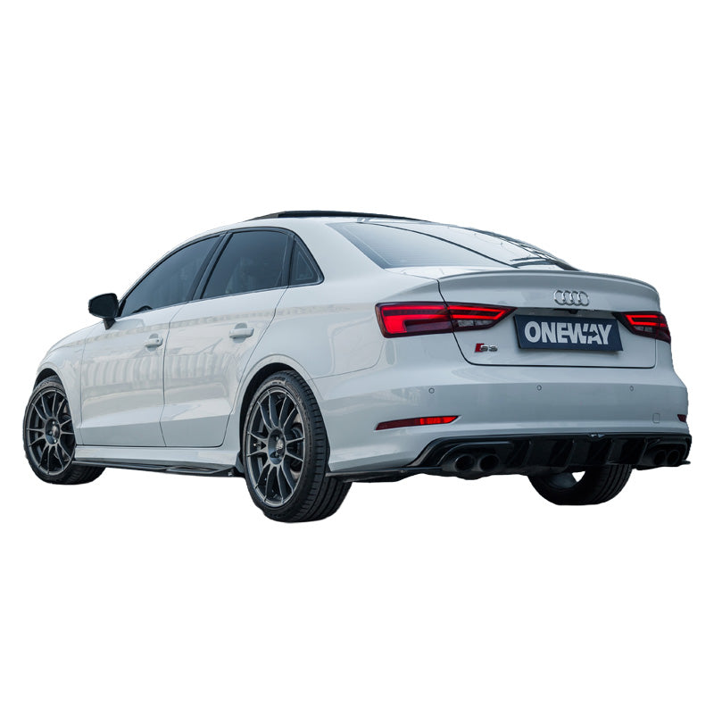 OneWay, Seitenschweller, Glanzschwarz, Passt für Audi S3 8V/8V Facelift Sedan/Convertible (2013-2020)