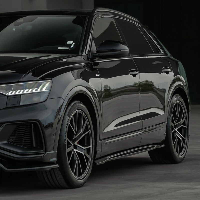 OneWay, Seitenschweller, Mattschwarz, passt für Audi Q8 S-Line & SQ8 MK1 (2018-2023)