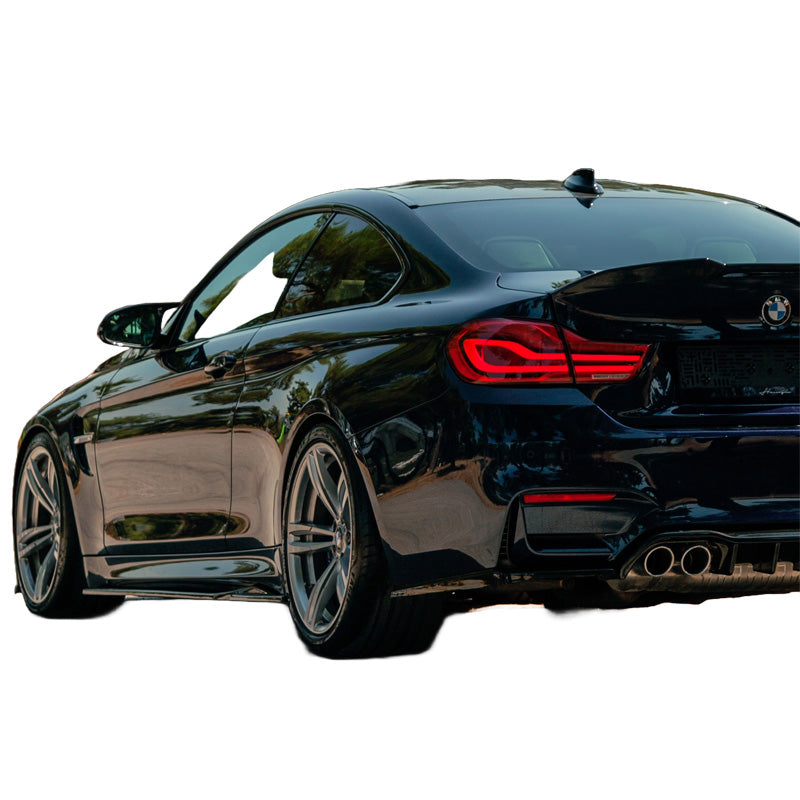 OneWay, Seitenschweller, Hochglanzschwarz, Passt für BMW M4 F82 (2014-2021), 2-teiliges Set