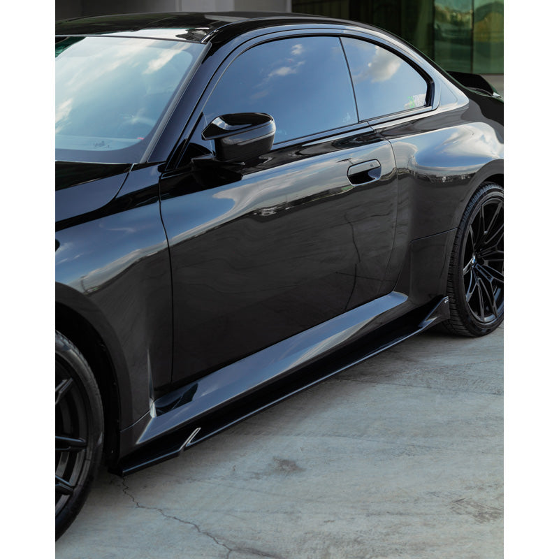 OneWay, Seitenschweller, Hochglanzschwarz, Passt für BMW M2 G87 Coupe (2023-), 2-teiliges Set