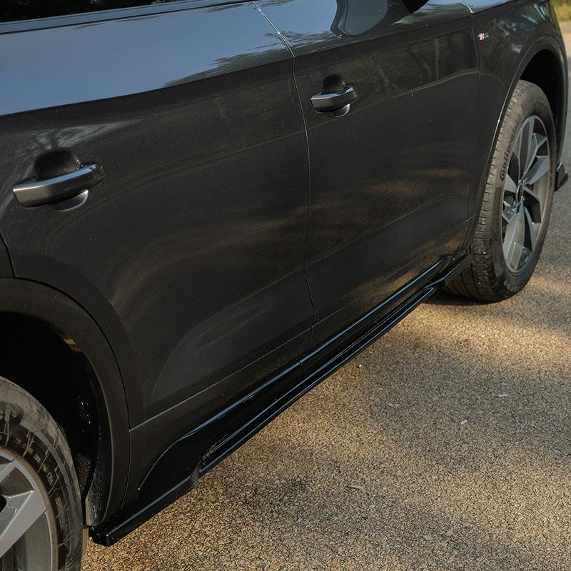 OneWay, Seitenschweller, Schwarz glänzend, passend für Audi SQ5 / Q5 S-Line (FY) Facelift 2020-2024, 2-teiliges Set