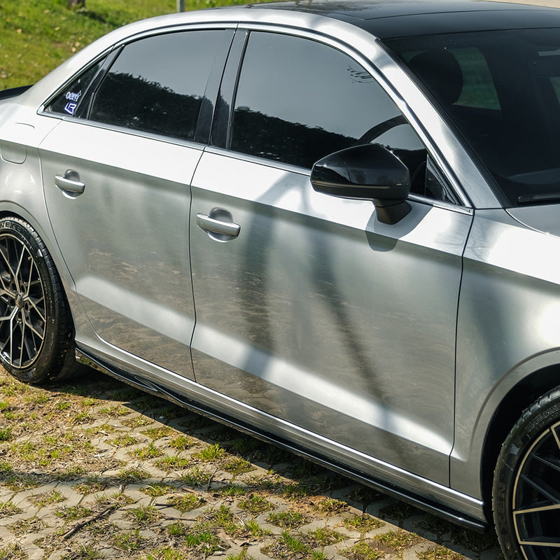 OneWay, Seitenschweller, Glossy Schwarz, passend für Audi A3 (8V) Sedan Facelift 2016-2020
