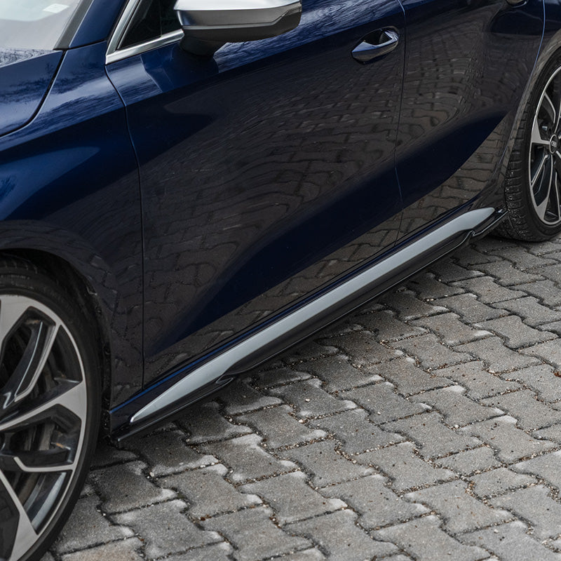 OneWay, Seitenschweller, Hochglanzschwarz, Passt für Audi A3 8Y S-Line/S3 Sedan/Sportback 2020-2024, 2-teiliges Set