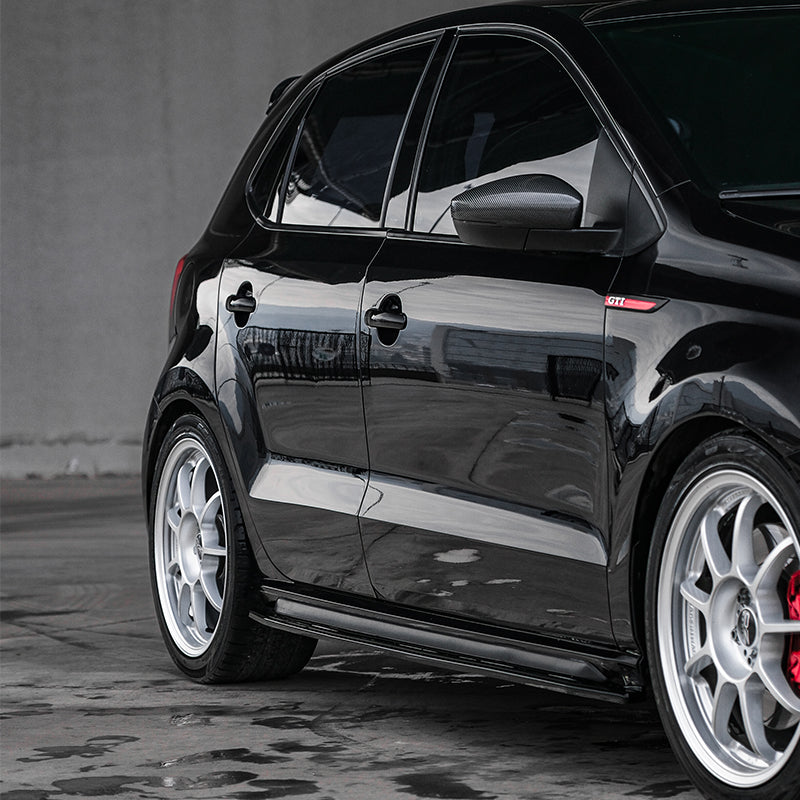 OneWay, Seitenschweller, Hochglanzschwarz, 2 Stk., passt für Volkswagen Polo 6R GTi (2009-2014)