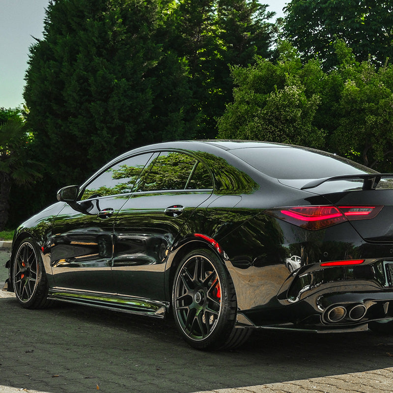 OneWay, Seitenschweller, glanzschwarz, 2 Stk., passt zu Mercedes CLA (C118/X118) Coupe/Shooting Brake CLA35/CLA45 AMG (2019-2023)