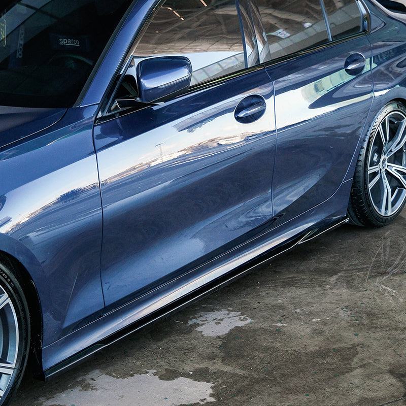 OneWay, Seitenschweller, Glanzschwarz, passend für BMW 3-Serie G20/G21 Sedan/Touring Sport Line (2018-2022)