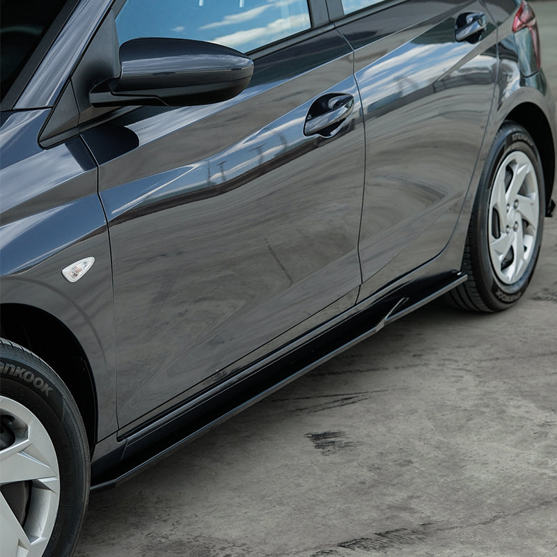 OneWay, Sideskørter, Blank sort, passer til Hyundai i20 III (BC3) Facelift (2023-)