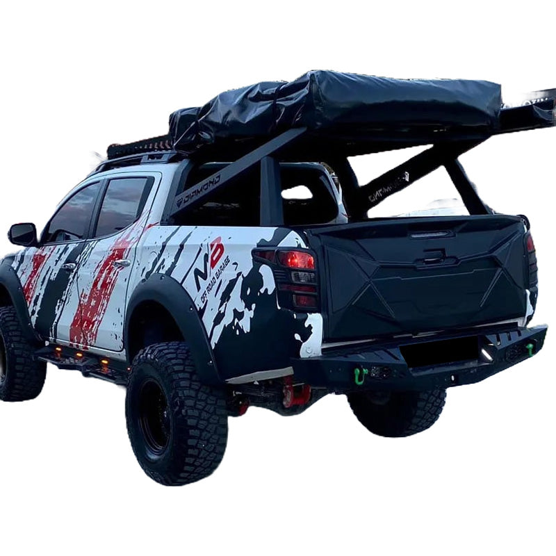 OneWay, Heckklappenabdeckung, matt schwarz, passend für Mitsubishi L200 Triton 5/6 (2015-), ABS-Kunststoff