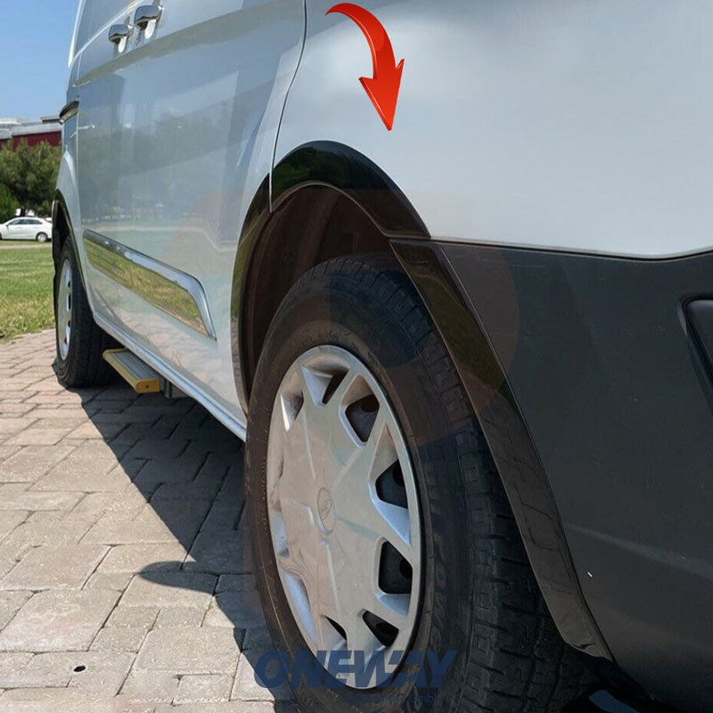 OneWay, Radlaufverbreiterungen, Glanzschwarz, Passt für Ford Transit Custom MK1 2012-2018, 10-teiliges Set