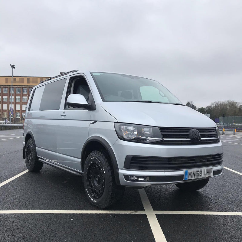 OneWay, Radlaufverbreiterungen, Mattschwarz, Passend für Volkswagen Transporter T6 (2015-2019), Kurzer Radstand – Set mit 8 Stk.