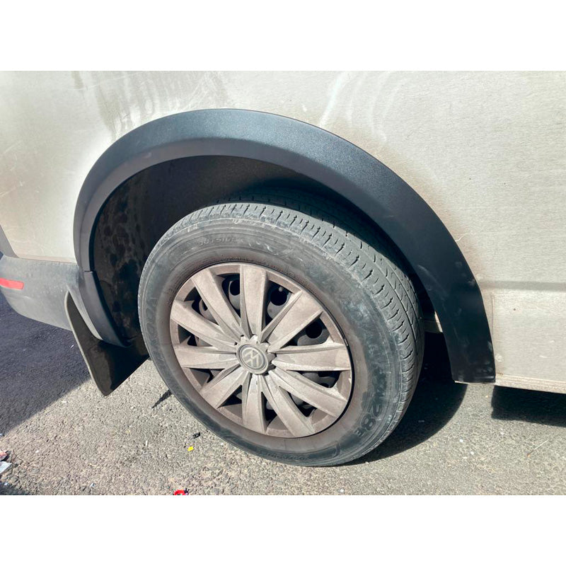 OneWay, Radlaufleisten, Matt Schwarz, Passend für Volkswagen Transporter T6 (2015-2019), kurzer Radstand, Schiebetür links – 10 Teile