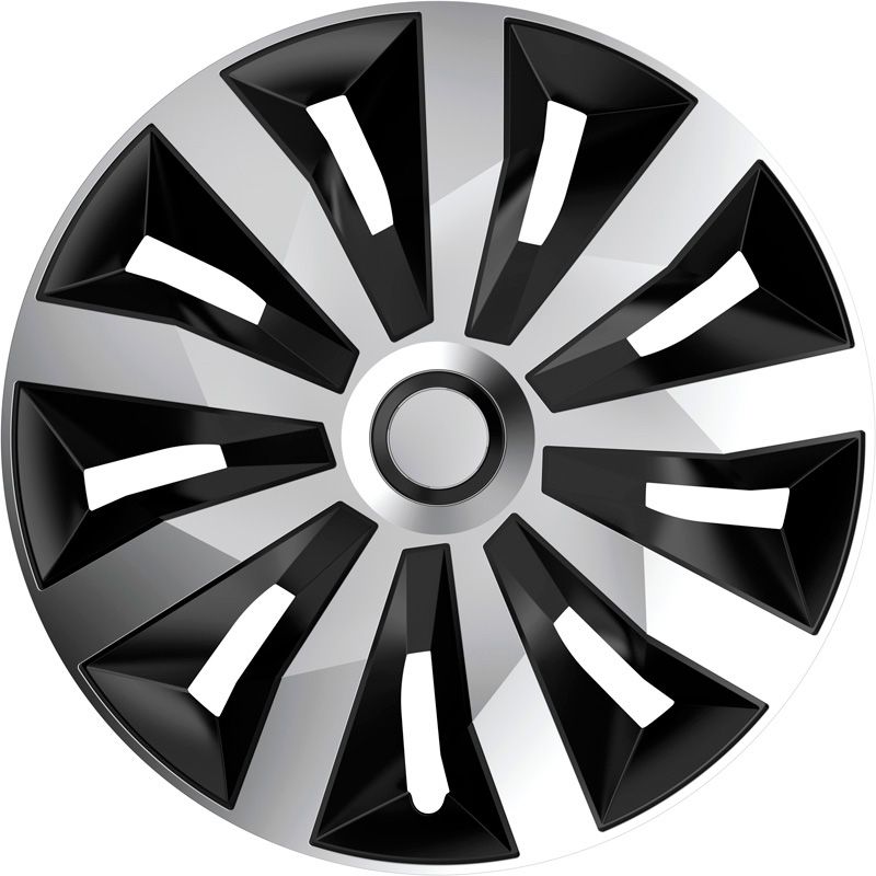 AutoStyle, Radkappen 'Penta', 14 Zoll, Silber/Schwarz, Set aus 4