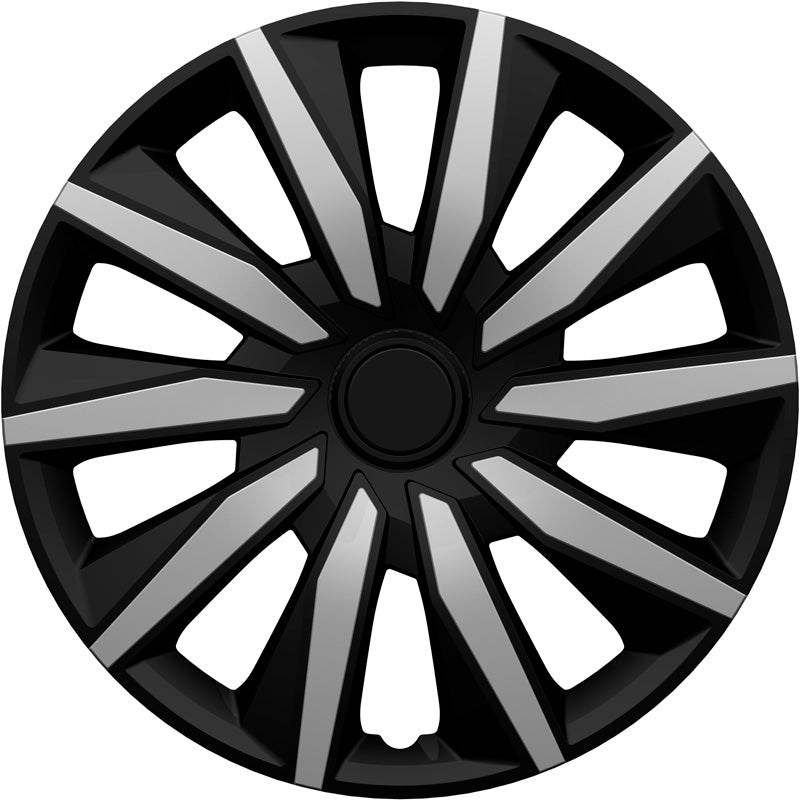 AutoStyle, Radkappensatz, 'Decente', 15-Zoll, silber/schwarz, 4 Stk.