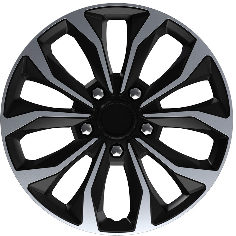 AutoStyle, Radkappen, „Hornet Pro“ 15-Zoll, Silber/Schwarz, Set aus 4