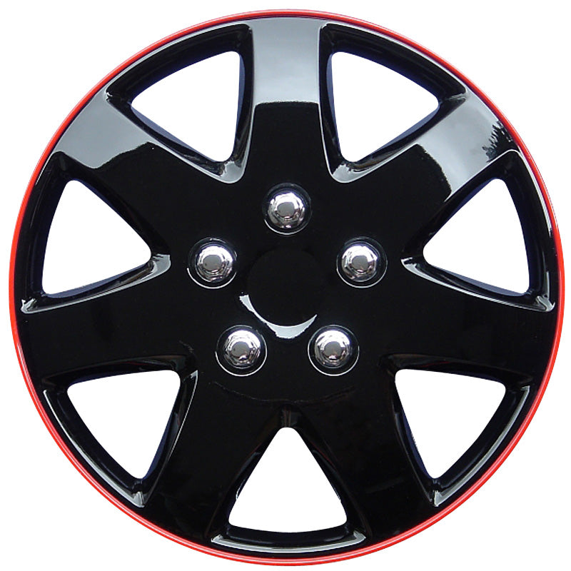 AutoStyle, Radkappen, 4 Stk., 16 Zoll, Schwarz/Rot