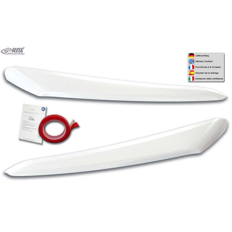RDX Racedesign, Augenbrauen, Passend für Citroën Jumper, Fiat Ducato, Peugeot Boxer, Opel Movano und Toyota Proace Max, Gloss White, TÜV-geprüft