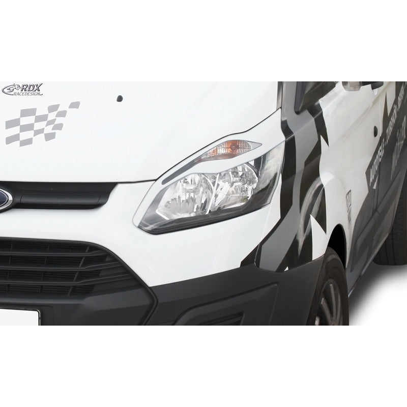RDX, Scheinwerferblende, ABS glänzend Weiß, passt für Ford Transit Custom & Tourneo Custom (2012-2018)