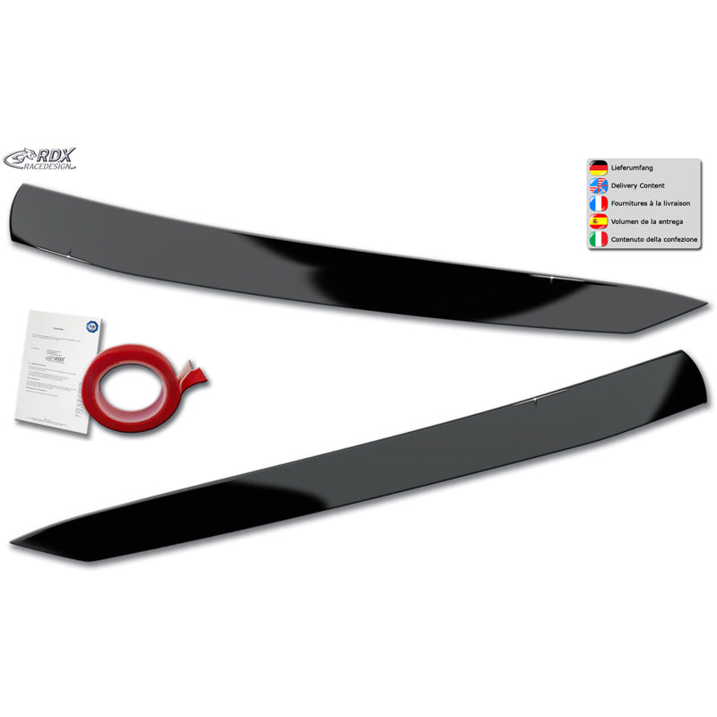 RDX, Øjenskygger, Blank sort, passer til Ford Fiësta VII Facelift (2022-2024)