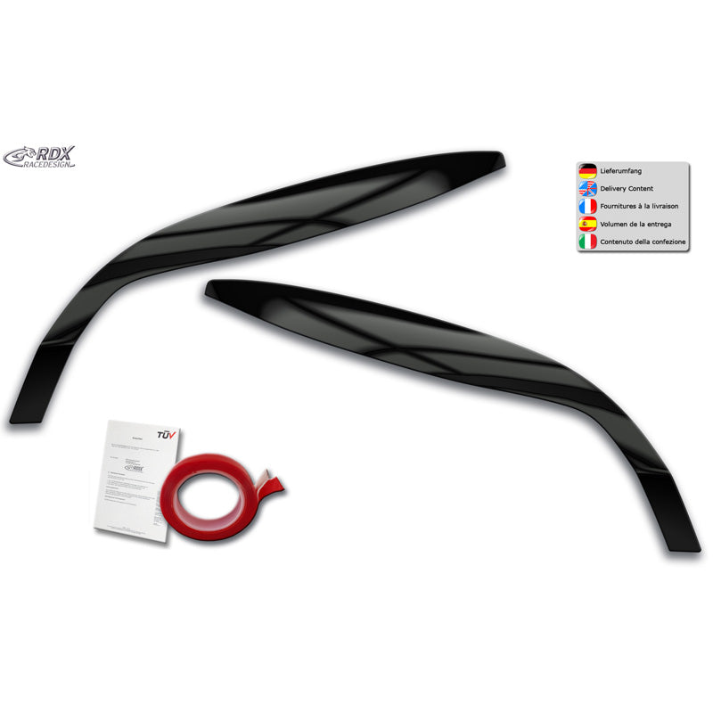 RDX, Scheinwerferblende, ABS Hochglanz Schwarz, passt zu Renault Megane III (2008-2015)