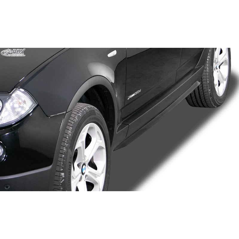 RDX Racedesign, Seitenschweller Slim passend für BMW X3 E83 2004-2010 (ABS Schwarz glänzend)