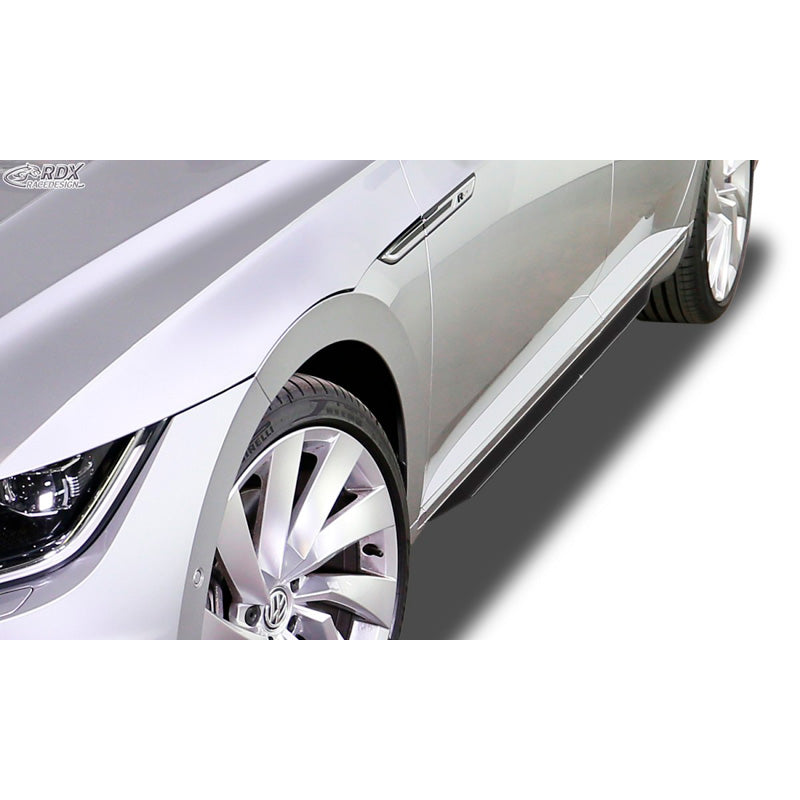RDX Racedesign, Seitenschweller Slim passend für Volkswagen Arteon 2017- inkl. Shooting Brake 2020- (ABS Schwarz glänzend)