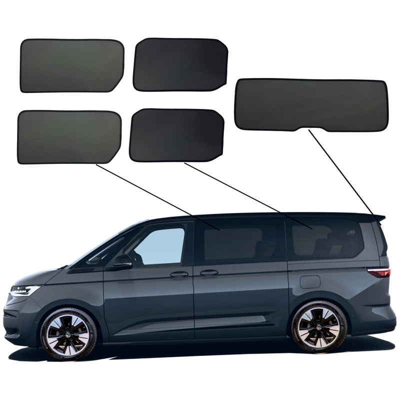 SunClip, Sonnenschutz, passt für Volkswagen Multivan T7 (2021-, langer Radstand, ohne Schiebefenster)