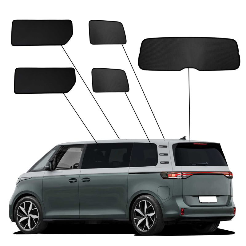 SunClip, Sonnenrollo & Sichtschutz, passend für Volkswagen ID.Buzz (Bus) 2022- (langer Radstand, ohne Schiebefenster)