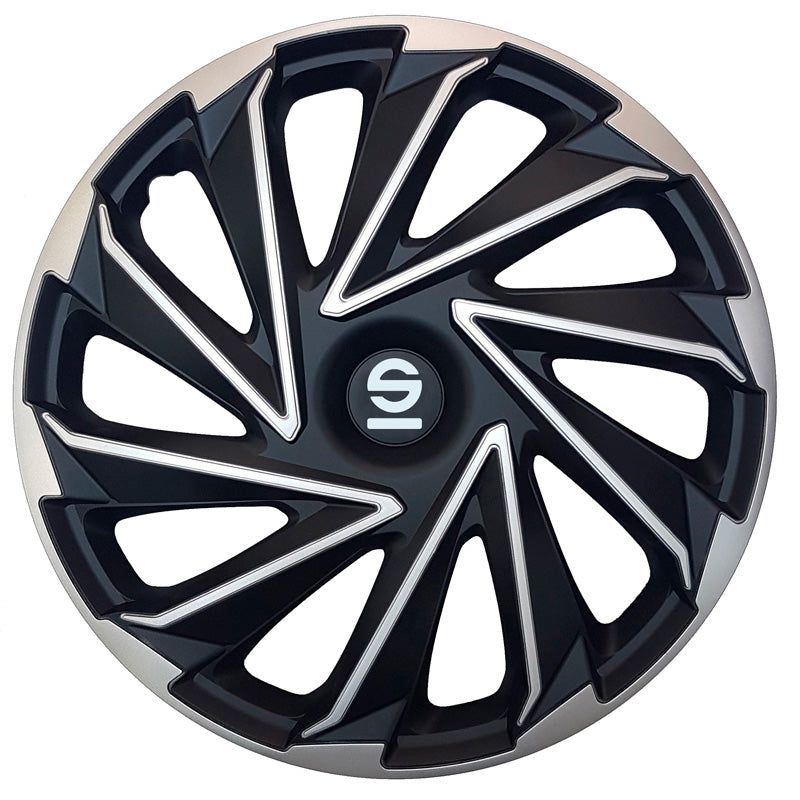 Sparco, Radzierblenden Varese - 15-Zoll - Silber/Schwarz - Satz mit 4 Stück, ABS, Silber, Schwarz