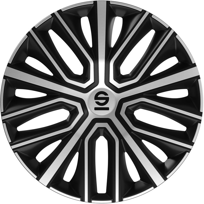 Sparco, Radkappen Modena, 15-Zoll, Schwarz/Silber, Set aus 4 Stück
