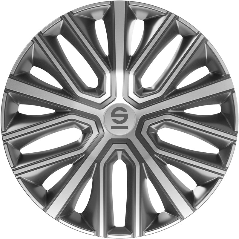 Sparco, Radkappen Modena, 15 Zoll, Grau/Silber, Set aus 4 Stück