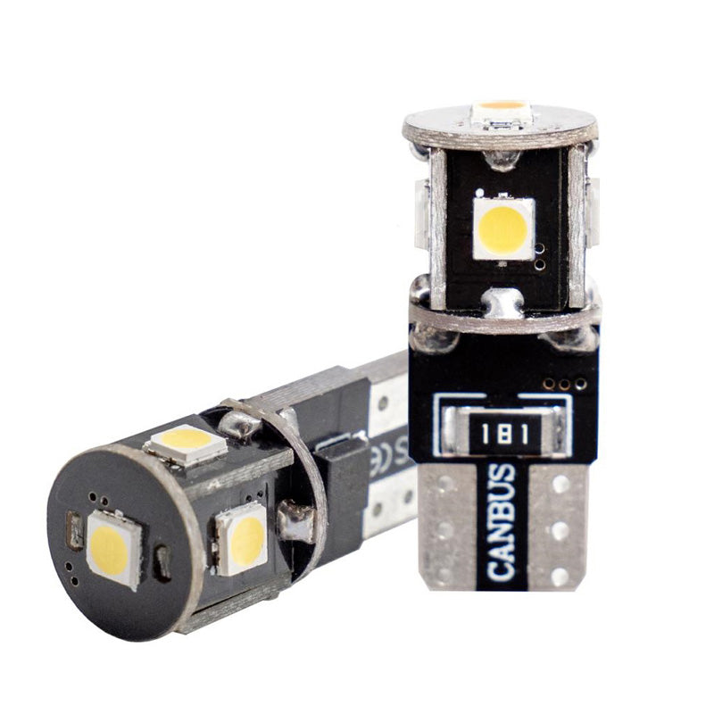 Simoni Racing, T10 5-LED Leuchtmittel Canbus No-Polarity - High Brightness SuperWeiß - Satz à 2 Stück, Weiss