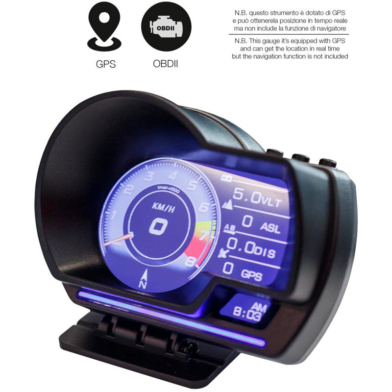 Simoni Racing, Digitale Instrumententafel, Head-Up-Display, OBDII + GPS