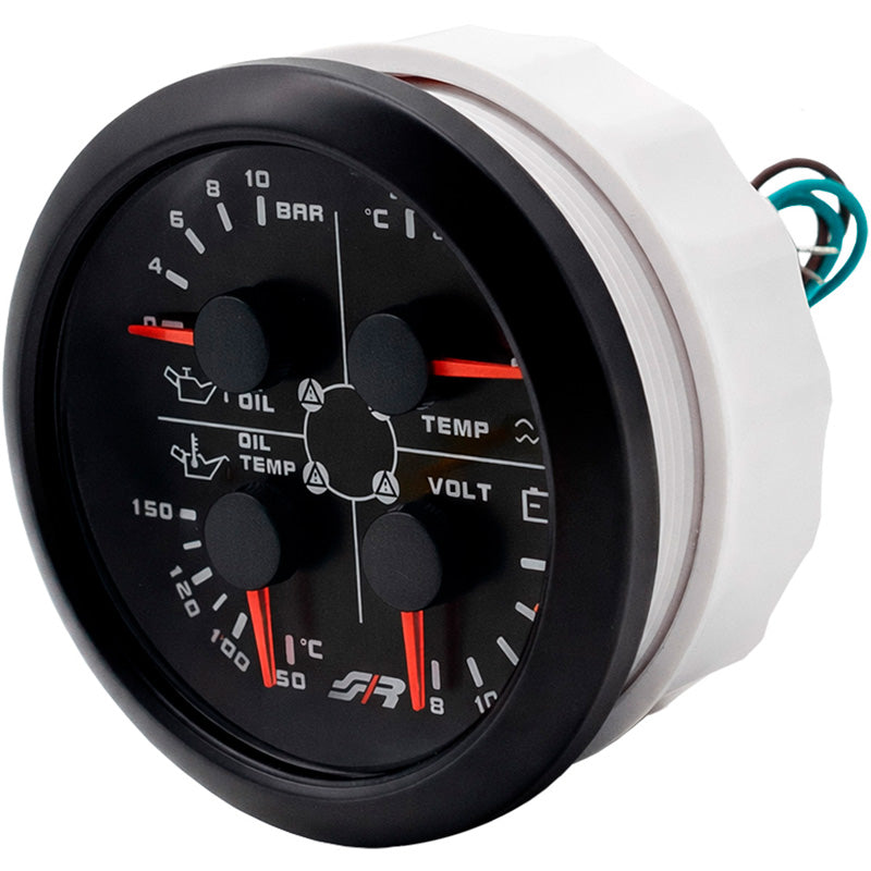 Simoni Racing, Multifunktionsinstrument 3,3'' (85mm), Öldruck/ Öltemperatur / Wassertemperatur / Spannung