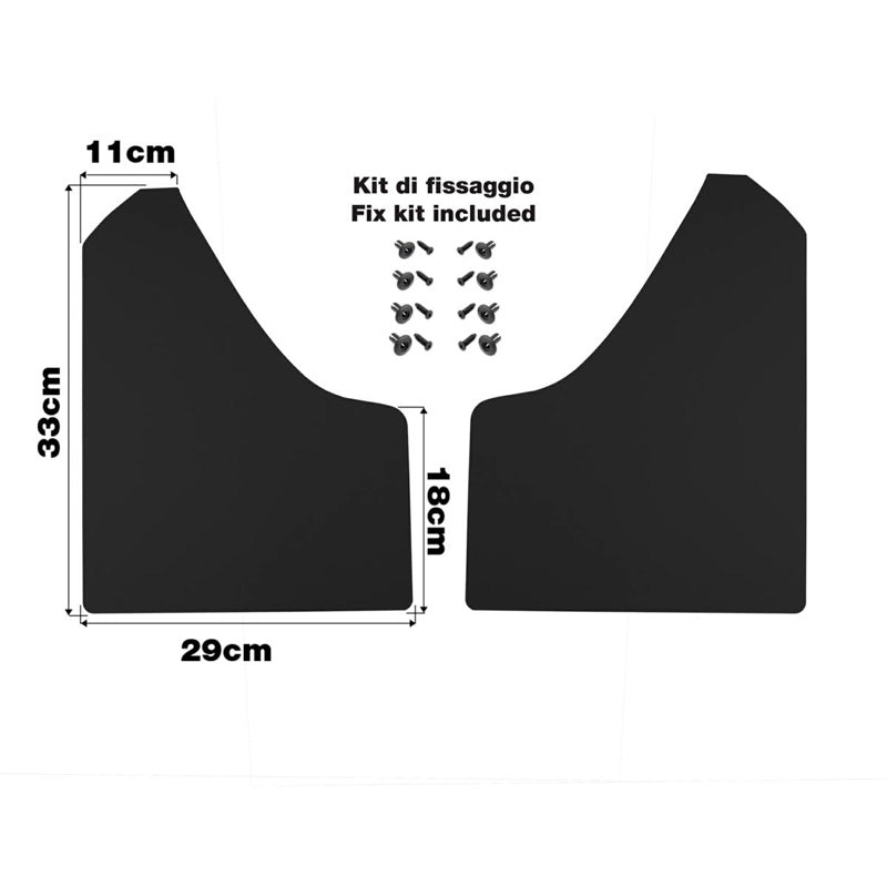 Simoni Racing, Schmutzfänger-Set, Schwarz ABS, Universal