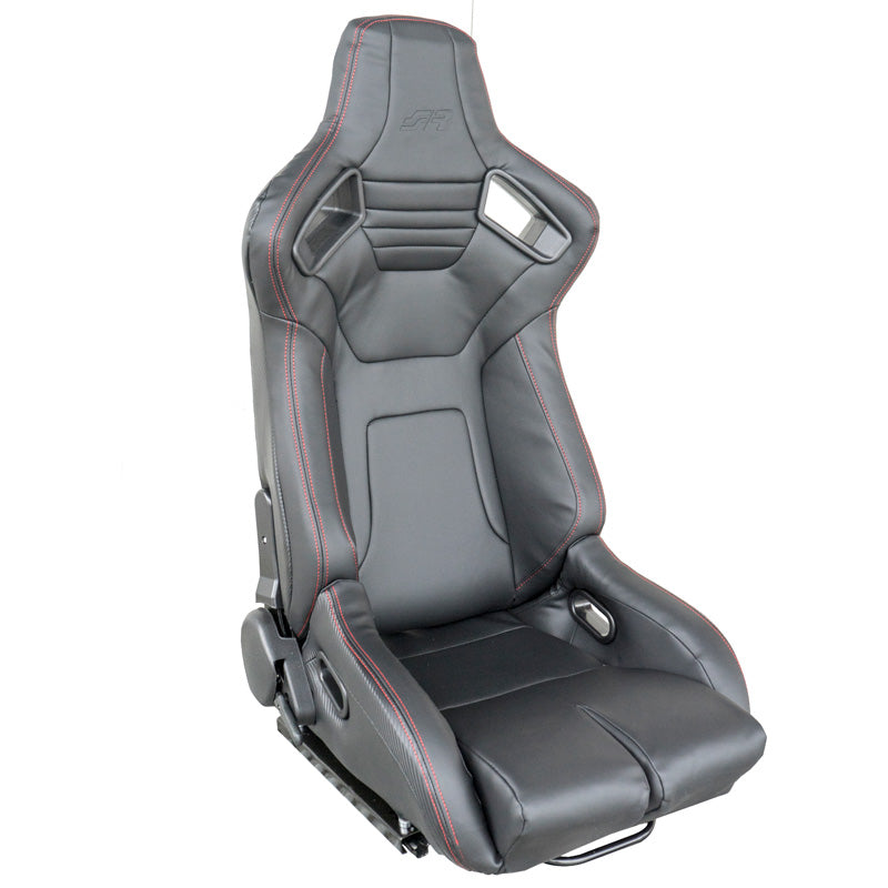 Simoni Racing, Sportsitz Emerson, Schwarzes Ecoleather, Rechtsseitig und verstellbar, inkl. Schienen