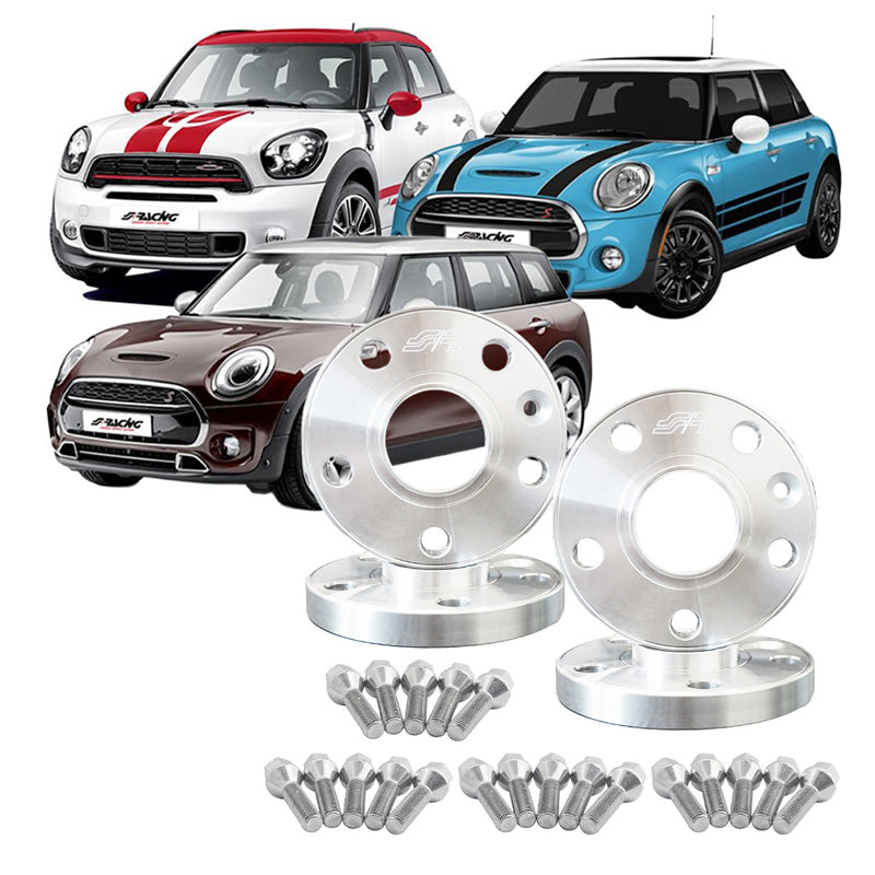 Simoni Racing, Spurverbreiterungs-Kit, Aluminium, 2x15 mm (VA) + 2x18 mm (HA), passt zu Mini, inkl. Radbolzen