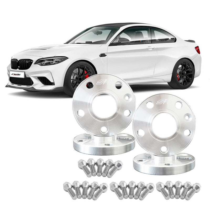 Simoni Racing, Spurverbreiterungs-Kit, Aluminium, 2x12 mm (VA) + 2x12 mm (HA), sowie Radbolzen, passt zu BMW