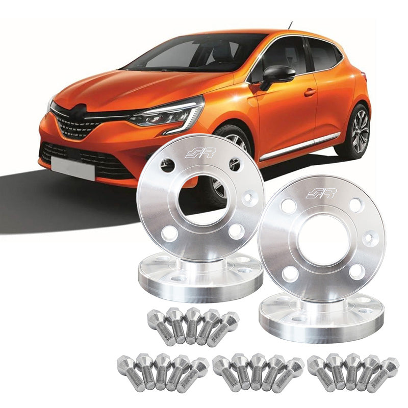 Simoni Racing, Spurverbreiterungs-Kit, Aluminium, 2x16,5 mm (VA) - 2x19 mm (HA) (Nabe 60,1 mm), inkl. Radbolzen, passt zu Renault diverse