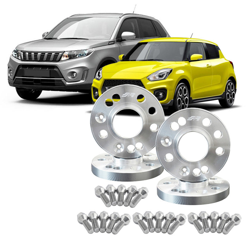 Simoni Racing, Spurverbreiterungs-Kit, Aluminium, 2x16 mm (VA) - 2x20 mm (HA) inkl. Bolzen, passt zu Suzuki, Nabe 60,1 mm