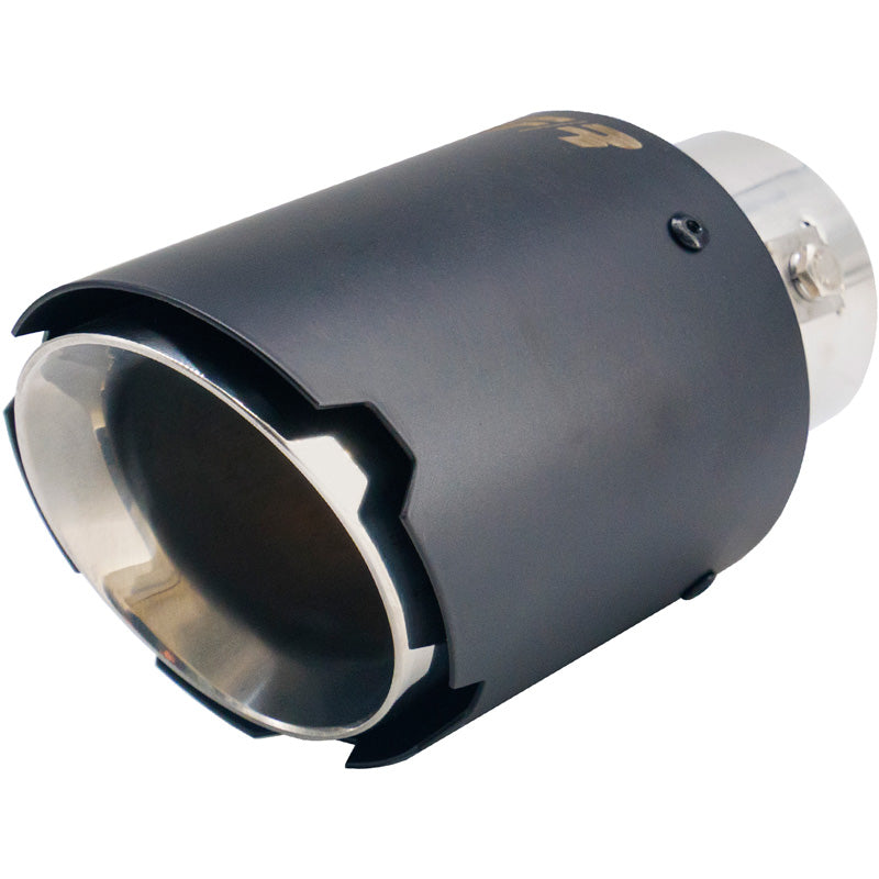 Simoni Racing, Endrohr, Rund/Geschnitten, Mattschwarz+Edelstahl - Ø89xL152mm